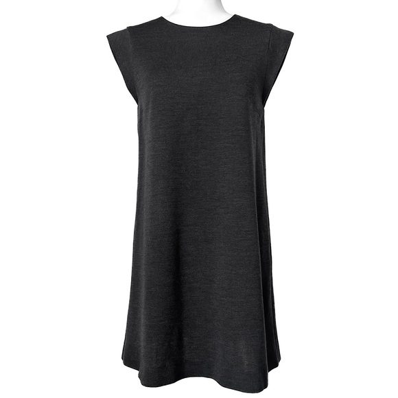 HACHE Italian Designer Sleeveless Shift Mini Dress Black Wool - Picture 1 of 16